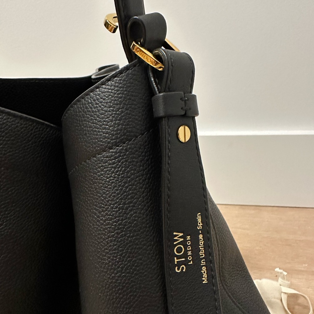 Stow London Black Curve Bag Gold Hardware - Picture 9 of 12